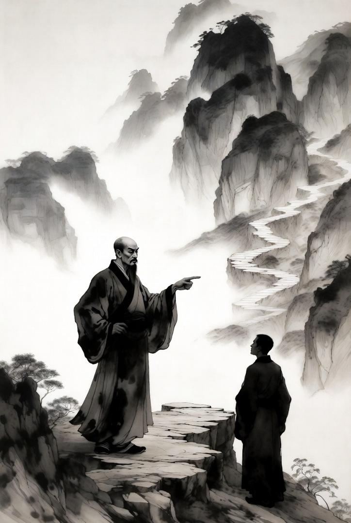 水墨画卷：智者指路